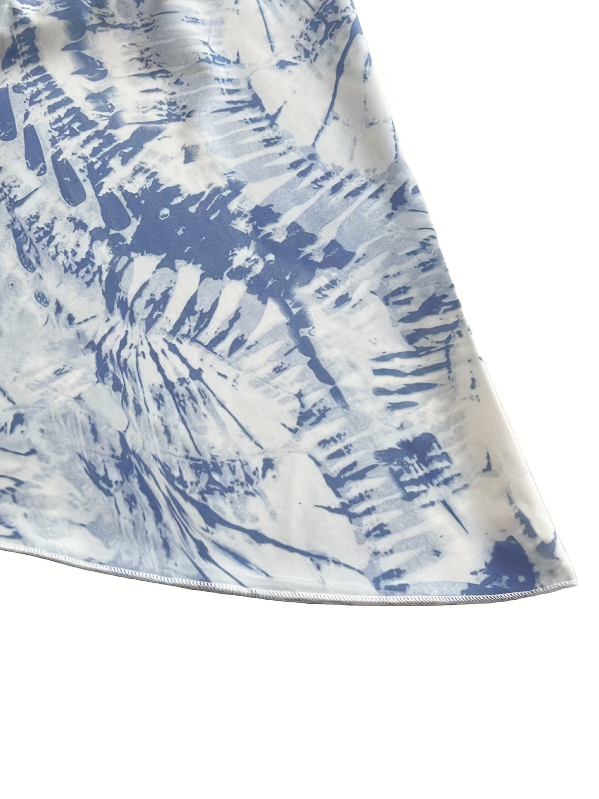 Elegant French-Inspired Tie-Dye V-Neck Blouse with Ruffled Sleeves - Casual Summer Top for Women, Button-Up Design, Lightweight Fabric, Perfect for Casual Attire, Casual Summer Wear | Ruffled Sleeve Top | Lightweight Fabric