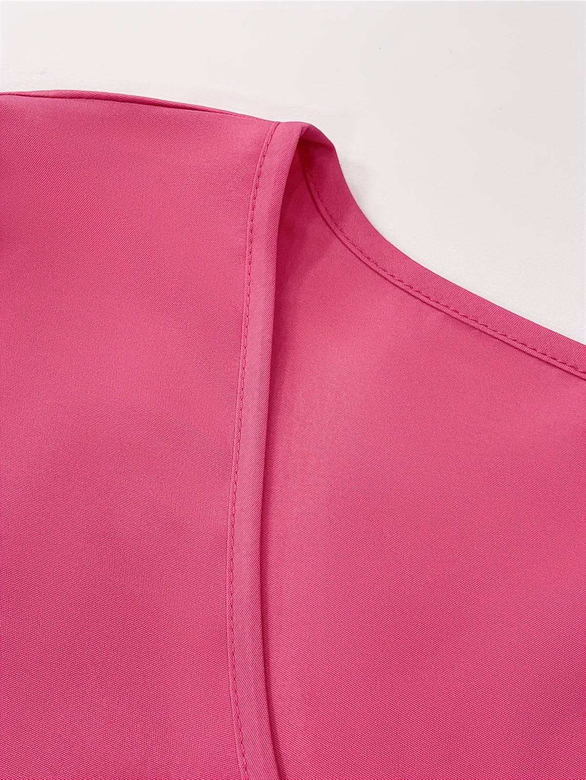 Women'S Elegant Summer V-Neck Short Sleeve Top - Casual Fashion, Solid Color, Split Detail, No Padding, Ideal for Spring\u002FSummer Outfits, Versatile Top | Vneck Shirt | Casual Chic, Cute Blouses