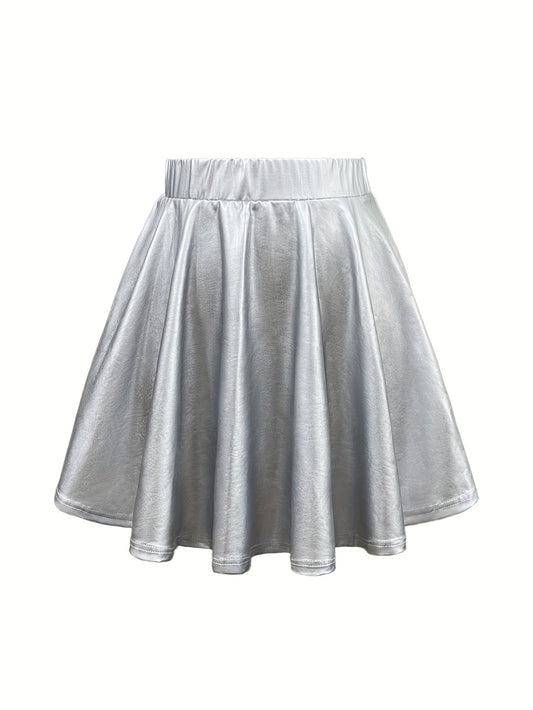 Women's High Elasticity A-Line Flared Hem Casual Vacation Skirt - Lightweight Machine-Washable Solid Color Short Summer Skirt for Spring\u002FSummer Outings & Beach Trips, Beach Skirt, Spring Outing Attire, Simple Design, Comfortable Fit