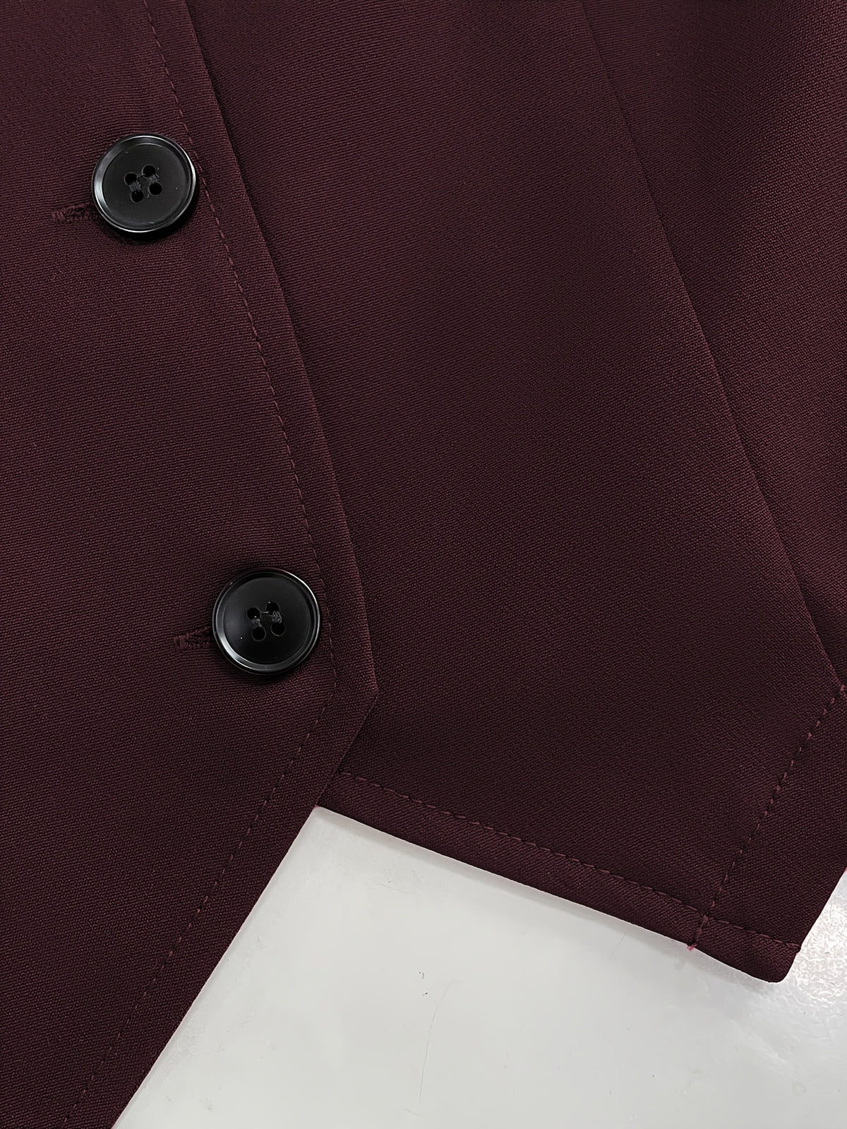 Summer Women'S Elegant Blazer Set with Blazer, Cardigan & Vest - Casual Three-Piece Outfit in Black, White, and Burgundy, Sleeveless, Button Detailing, Spring\u002FSummer Collection