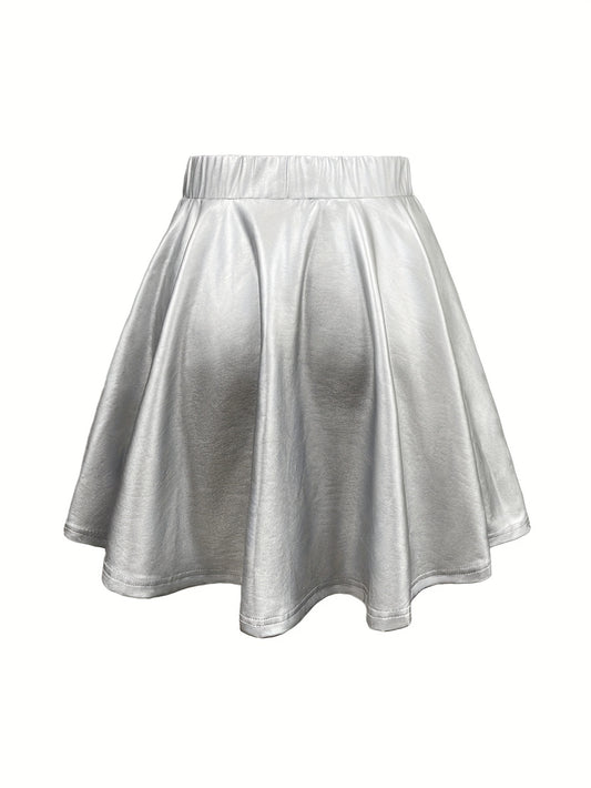 Women's High Elasticity A-Line Flared Hem Casual Vacation Skirt - Lightweight Machine-Washable Solid Color Short Summer Skirt for Spring\u002FSummer Outings & Beach Trips, Beach Skirt, Spring Outing Attire, Simple Design, Comfortable Fit
