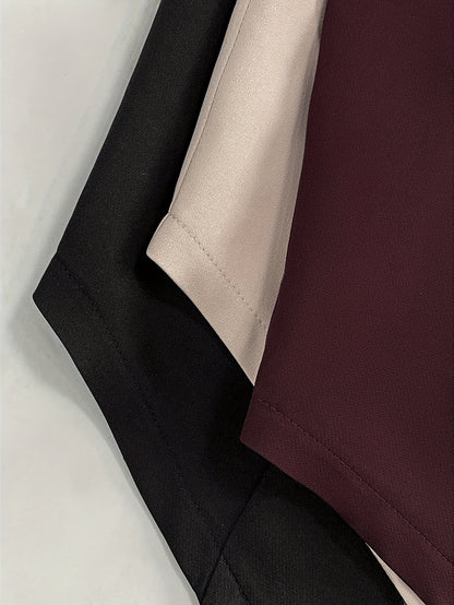 Summer Women'S Elegant Blazer Set with Blazer, Cardigan & Vest - Casual Three-Piece Outfit in Black, White, and Burgundy, Sleeveless, Button Detailing, Spring\u002FSummer Collection