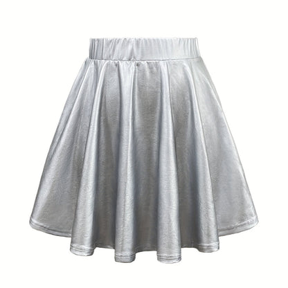 Women's High Elasticity A-Line Flared Hem Casual Vacation Skirt - Lightweight Machine-Washable Solid Color Short Summer Skirt for Spring\u002FSummer Outings & Beach Trips, Beach Skirt, Spring Outing Attire, Simple Design, Comfortable Fit