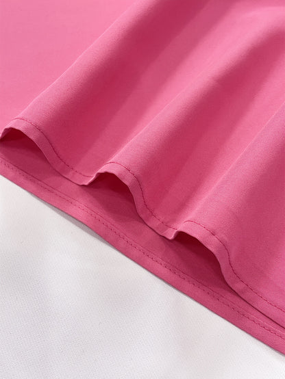Women'S Elegant Summer V-Neck Short Sleeve Top - Casual Fashion, Solid Color, Split Detail, No Padding, Ideal for Spring\u002FSummer Outfits, Versatile Top | Vneck Shirt | Casual Chic, Cute Blouses