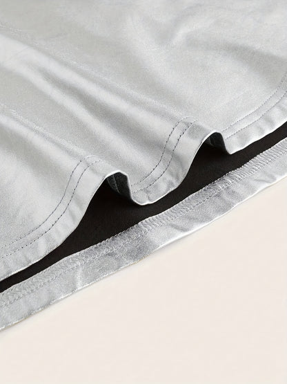 Women's High Elasticity A-Line Flared Hem Casual Vacation Skirt - Lightweight Machine-Washable Solid Color Short Summer Skirt for Spring\u002FSummer Outings & Beach Trips, Beach Skirt, Spring Outing Attire, Simple Design, Comfortable Fit