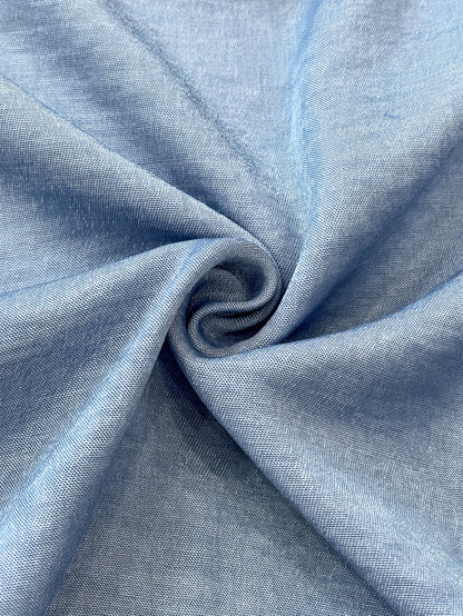 Women'S Light Blue Ruffle Sleeve Blouse with Stand Collar & Button Front - Elegant Casual Summer Shirt, Regular Fit, No Padding, Perfect for Casual Attire, Ladies Blouses